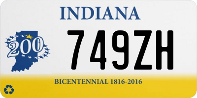 IN license plate 749ZH