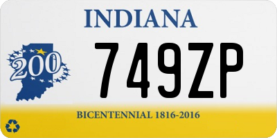 IN license plate 749ZP