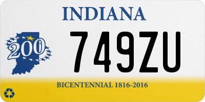 IN license plate 749ZU