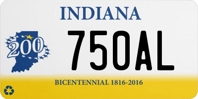 IN license plate 750AL
