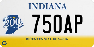 IN license plate 750AP