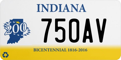 IN license plate 750AV