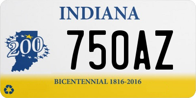 IN license plate 750AZ