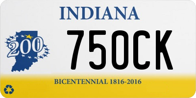 IN license plate 750CK