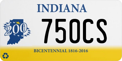 IN license plate 750CS