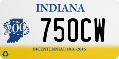 IN license plate 750CW