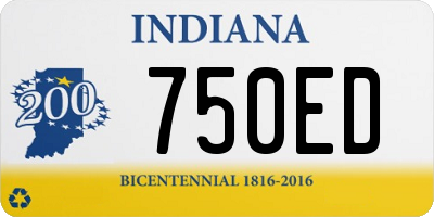 IN license plate 750ED