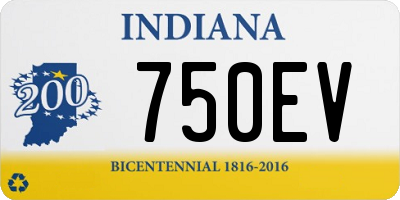 IN license plate 750EV