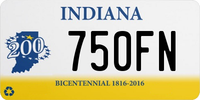 IN license plate 750FN