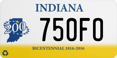 IN license plate 750FO