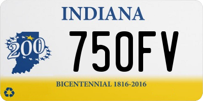 IN license plate 750FV