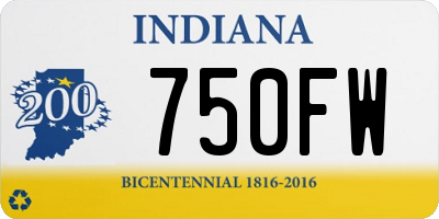 IN license plate 750FW