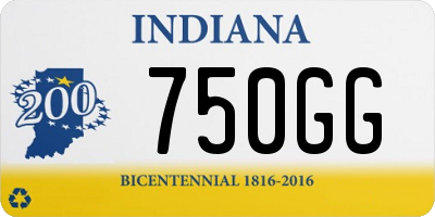 IN license plate 750GG