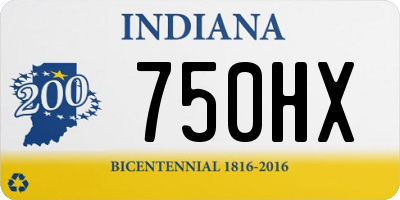 IN license plate 750HX