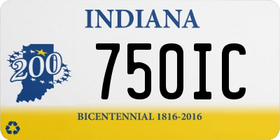 IN license plate 750IC