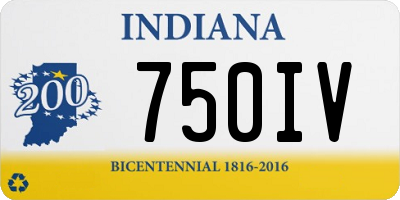 IN license plate 750IV