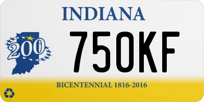 IN license plate 750KF