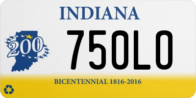 IN license plate 750LO