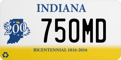 IN license plate 750MD