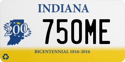 IN license plate 750ME