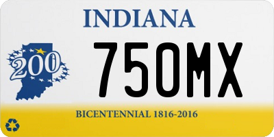 IN license plate 750MX