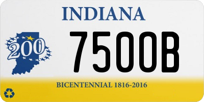 IN license plate 750OB