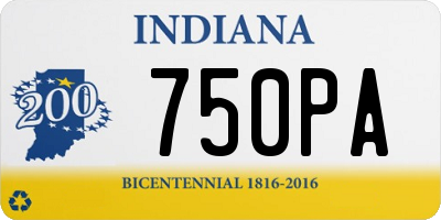 IN license plate 750PA