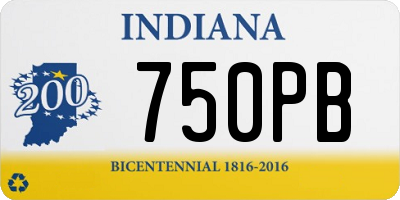 IN license plate 750PB