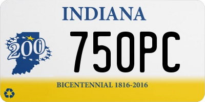IN license plate 750PC