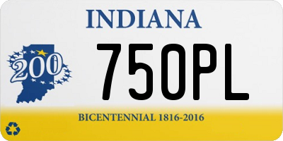 IN license plate 750PL