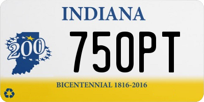 IN license plate 750PT