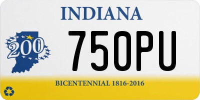 IN license plate 750PU