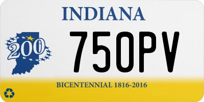 IN license plate 750PV
