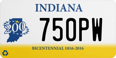 IN license plate 750PW