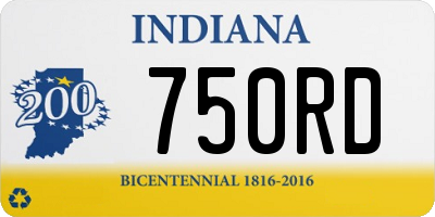 IN license plate 750RD