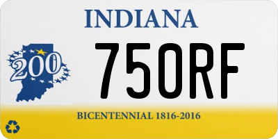 IN license plate 750RF