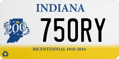 IN license plate 750RY