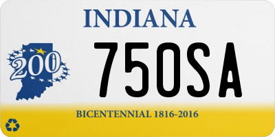 IN license plate 750SA