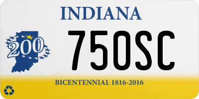 IN license plate 750SC