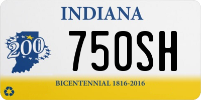 IN license plate 750SH