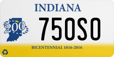 IN license plate 750SO