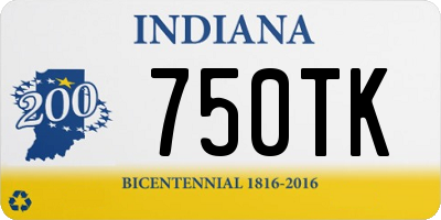 IN license plate 750TK