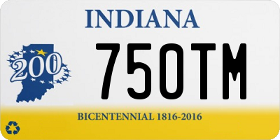 IN license plate 750TM