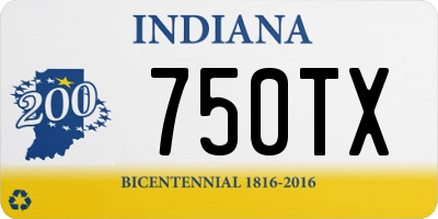 IN license plate 750TX