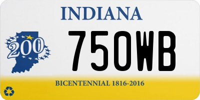 IN license plate 750WB