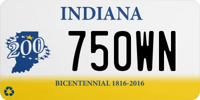 IN license plate 750WN