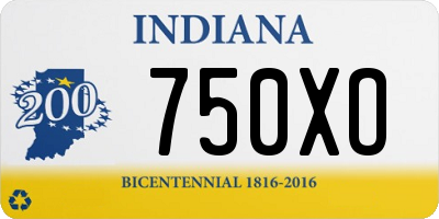 IN license plate 750XO