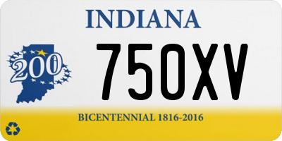 IN license plate 750XV