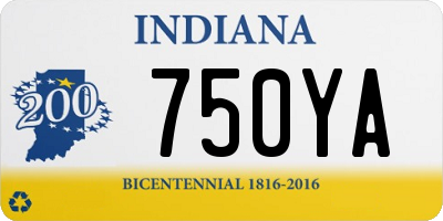 IN license plate 750YA