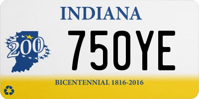 IN license plate 750YE